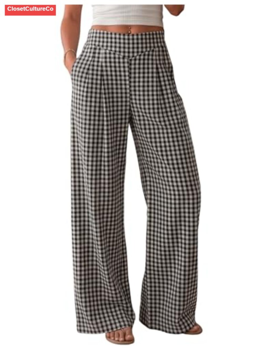 Wide Leg Linen Pants Elastic Waist Pull On Palazzo Lounge Travel